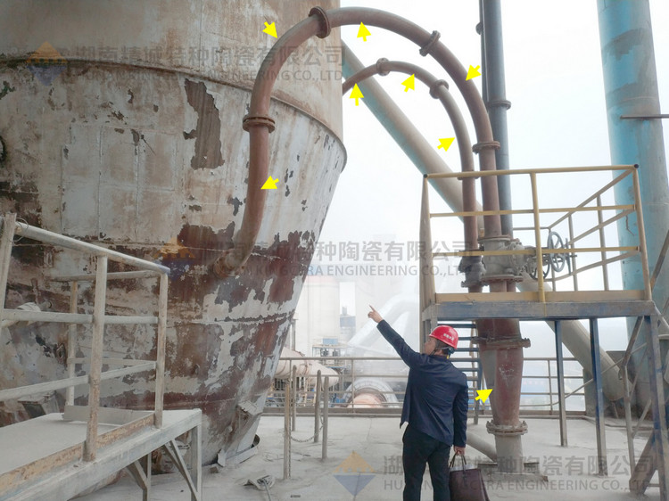 湖南精城特特种陶瓷有限公司回访客户并查看耐磨陶瓷管路现场运行情况